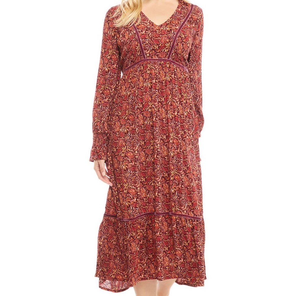 New directions Womans black floral tiered maxi dress size 12
